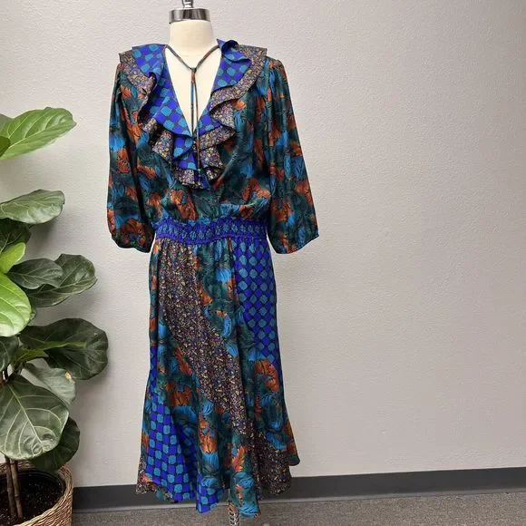 Assorti | Dresses | Vintage 8s Assorti Susan Freis Floral Maxi Dress Made  In Usa Womens Size Large | Poshmark